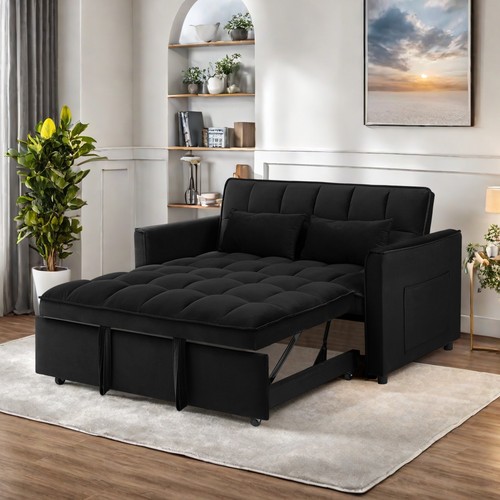 Modern futon sofa bed black - futon,